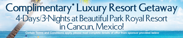 4-Days/3-Nights at beautiful park royal resort in cancun!